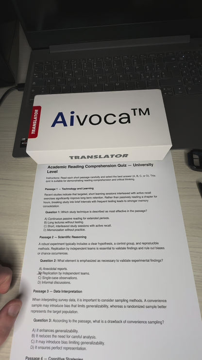 Aivoca™ AI Pen – Voice & Text Translator with ChatGPT
